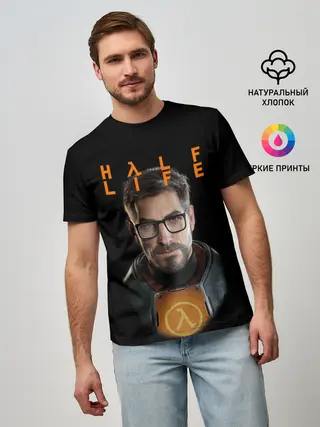 Мужская базовая футболка / HALF-LIFE | FREEMAN | ФРИМАН