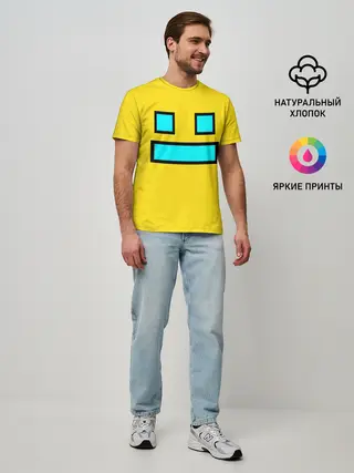 Мужская базовая футболка / Geometry Dash Smile