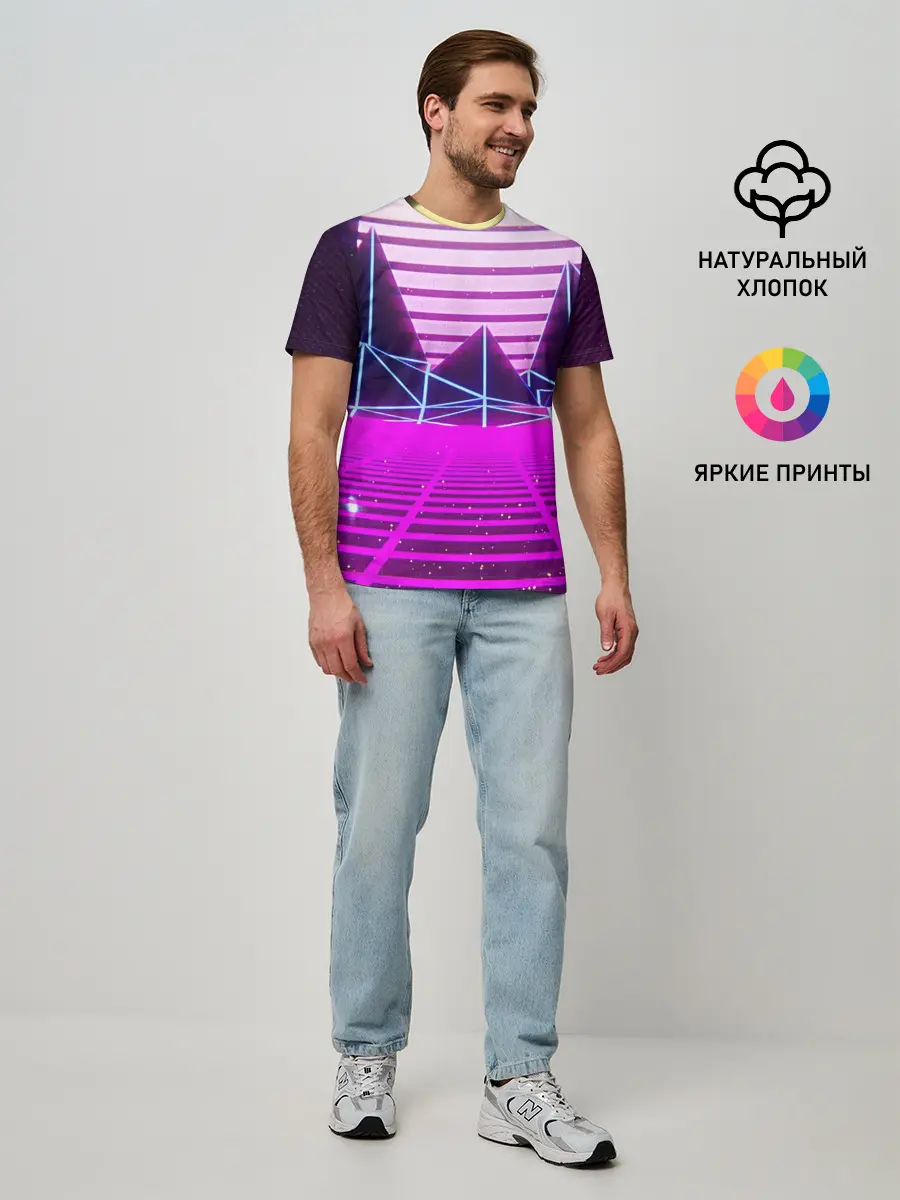 Мужская базовая футболка / Synthwave
