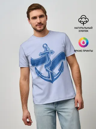 Мужская базовая футболка / Якорь