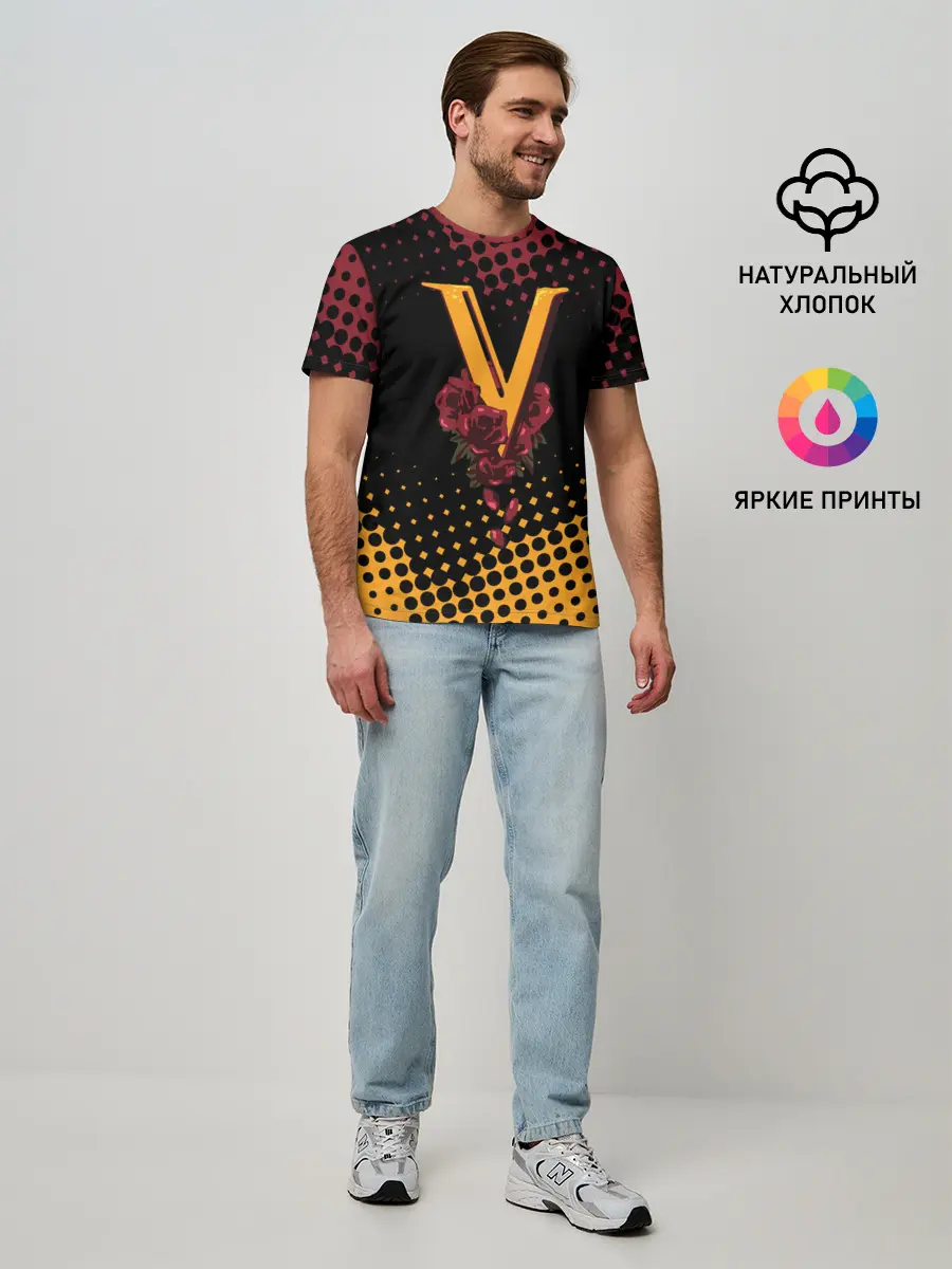 Мужская базовая футболка / CYBERPUNK 2077 / VALENTINO.