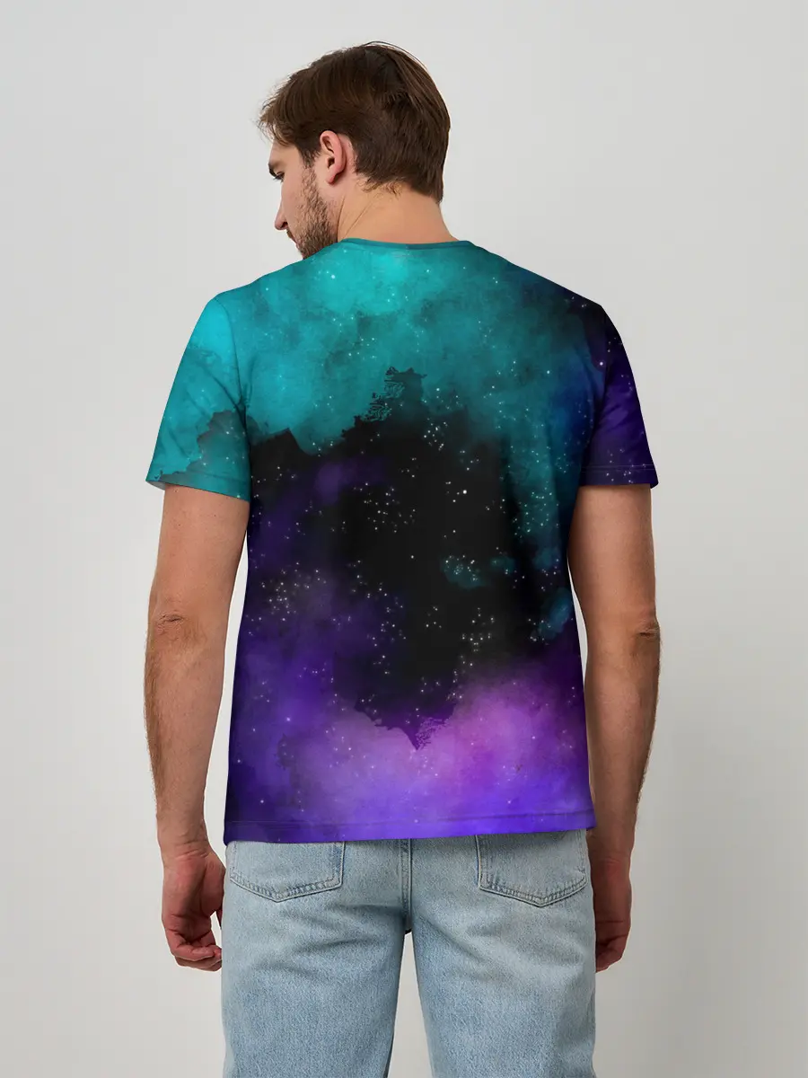 Мужская базовая футболка / Стив в космосе - Майнкрафт