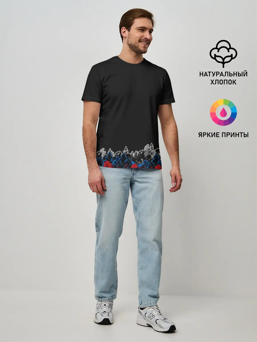 Мужская базовая футболка / Флаг из леса