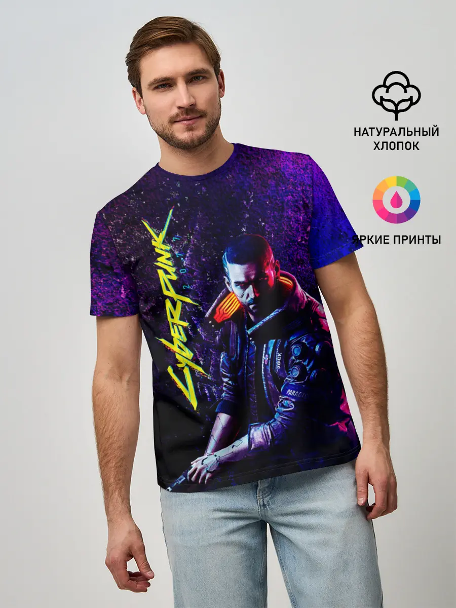 Мужская базовая футболка / Cyberpunk 2077
