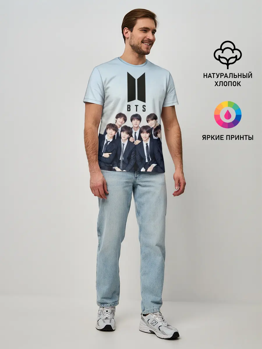 Мужская базовая футболка / BTS