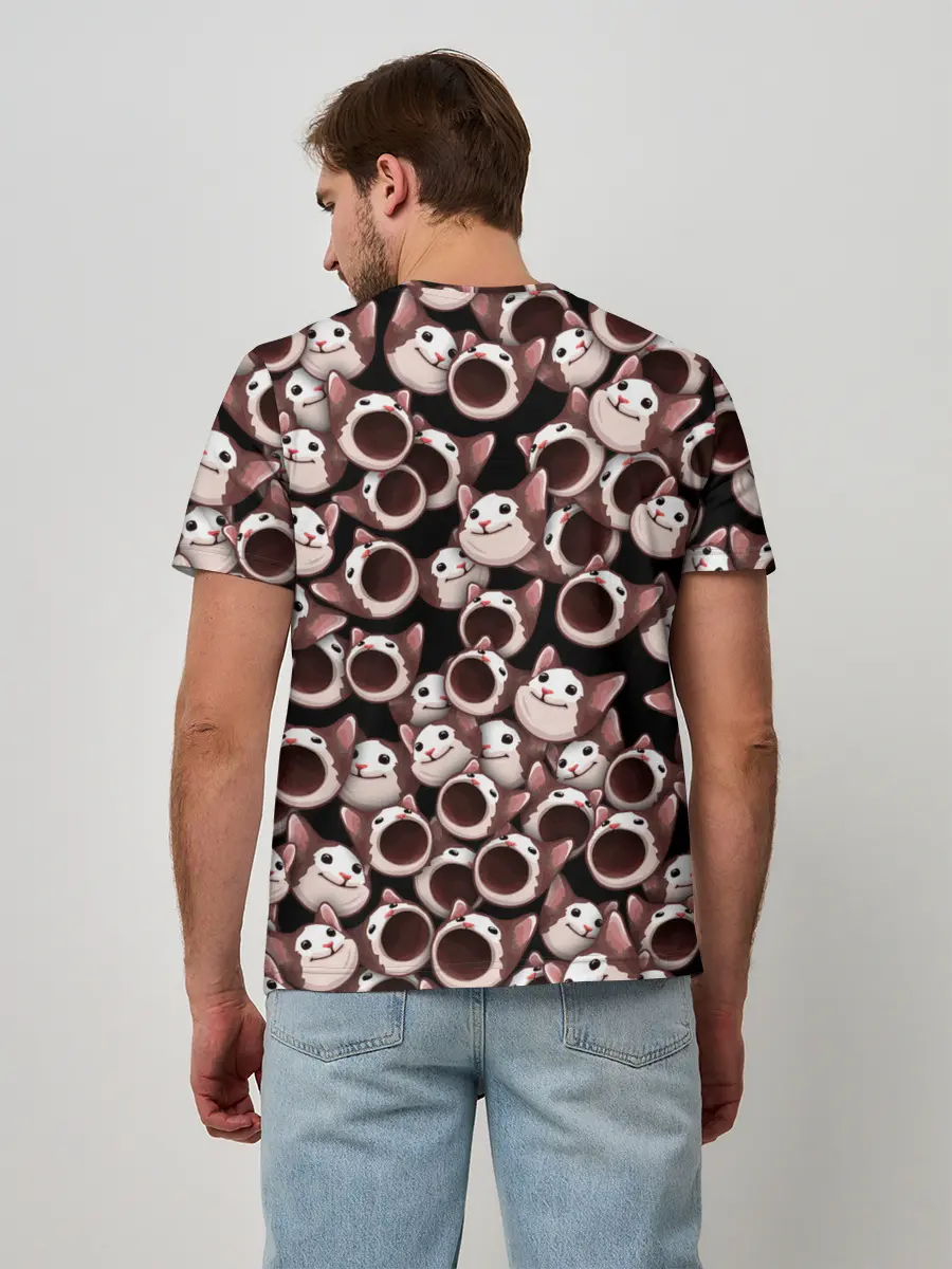 Мужская базовая футболка / Popping cats