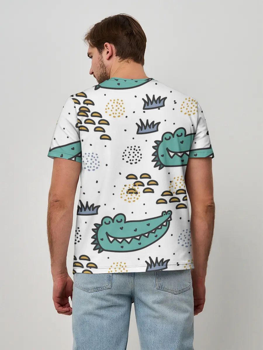 Мужская базовая футболка / Милый крокодил
