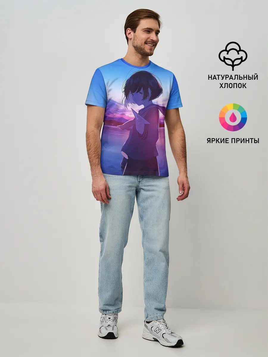 Мужская базовая футболка / Anime Sunset