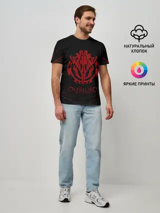 Мужская базовая футболка / красный оверлорд молнии