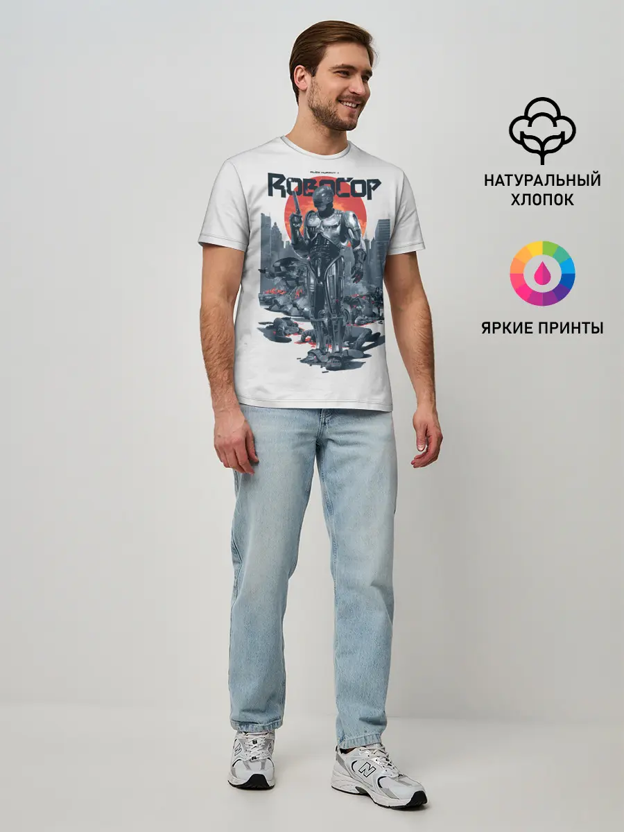 Мужская базовая футболка / Робот полицейский