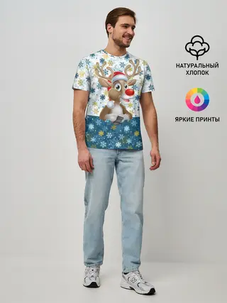 Мужская базовая футболка / Весёлый Оленёнок