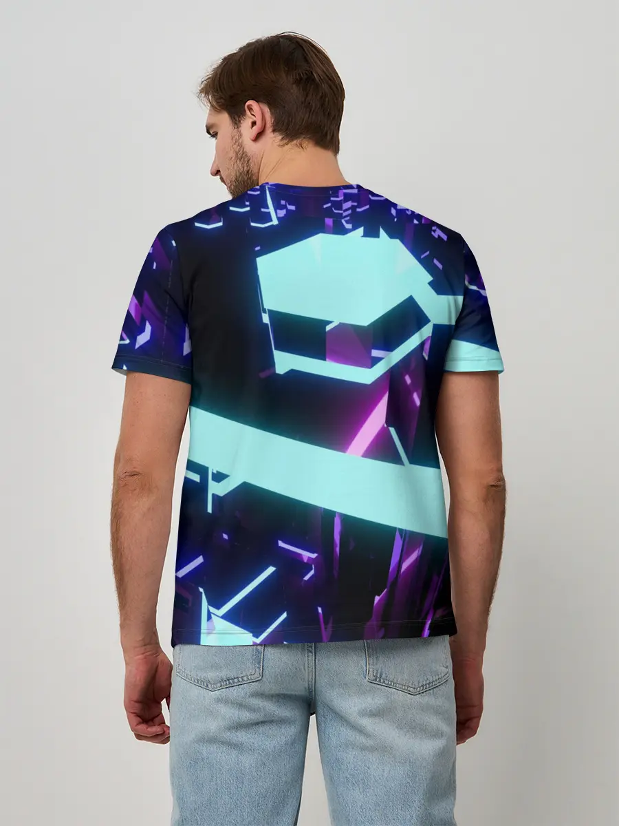 Мужская базовая футболка / Blue Neons