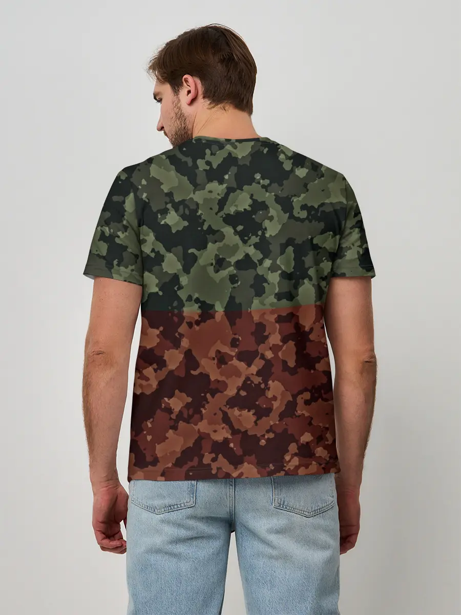 Мужская базовая футболка / Двойной камуфляж