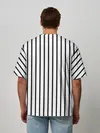 Мужская футболка оверсайз / Чёрные и белые полосы