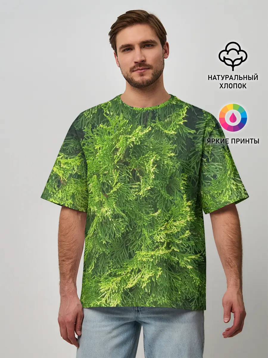 Мужская футболка оверсайз / Хвойная масса