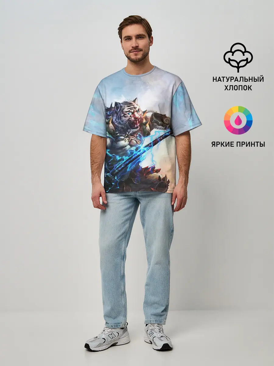 Мужская футболка оверсайз / Warrior Zoomorph