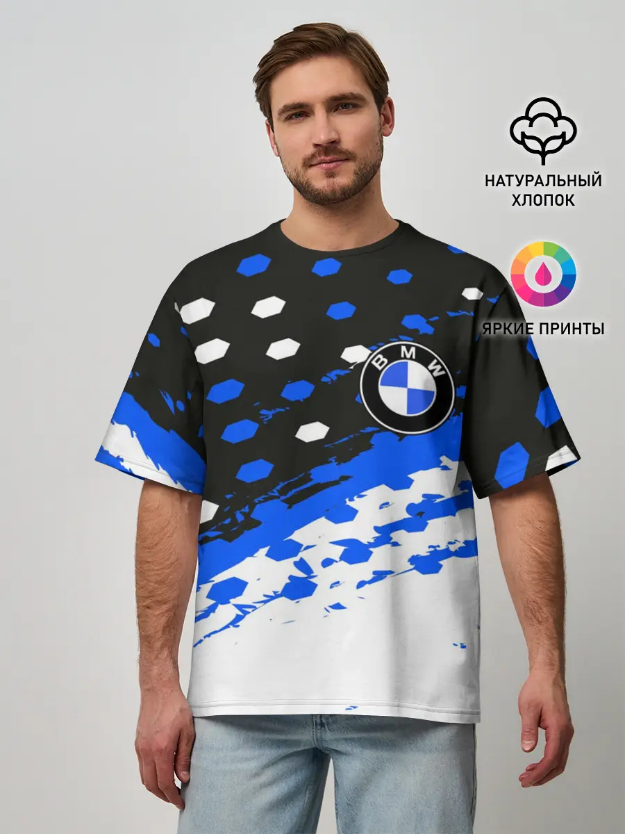 Мужская футболка оверсайз / BMW