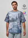 Мужская футболка оверсайз / СНЕЖНЫЙ ПЕЙЗАЖ