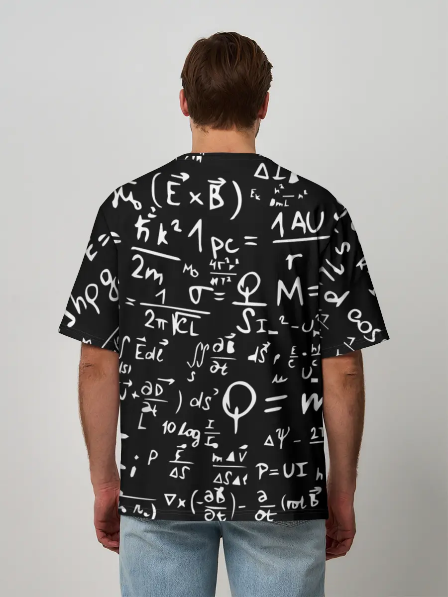 Мужская футболка оверсайз / ФОРМУЛЫ ФИЗИКА