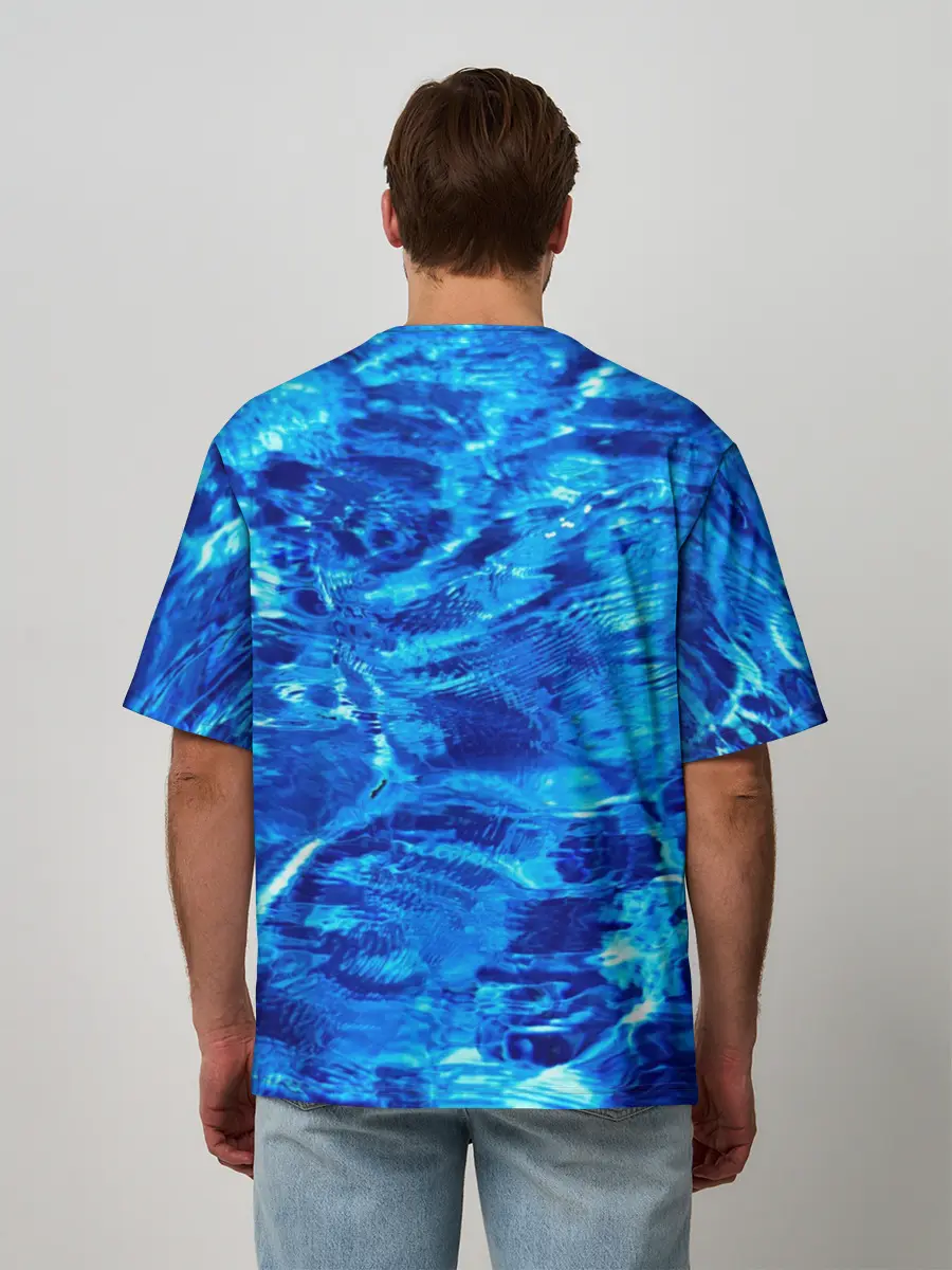 Мужская футболка оверсайз / Голубая Вода