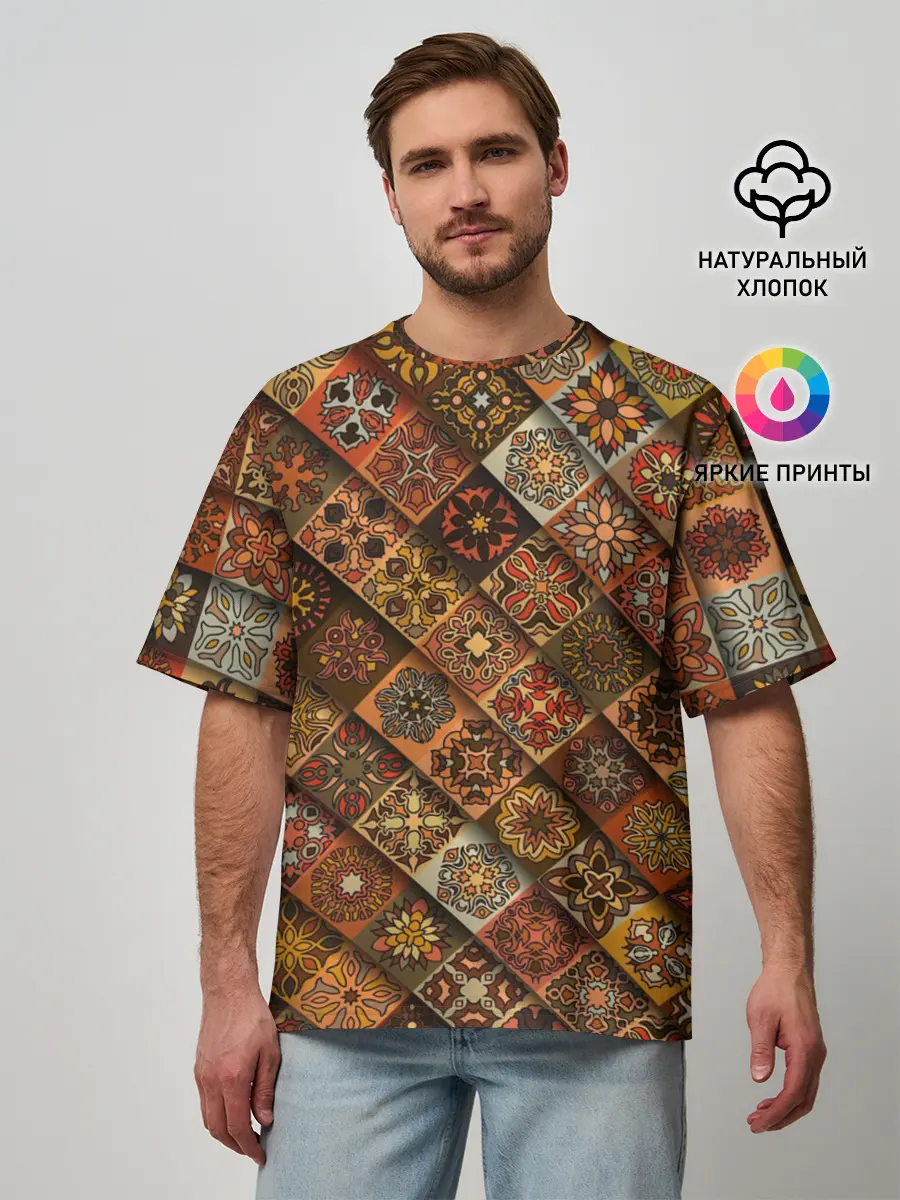 Мужская футболка оверсайз / СЛАВЯНСКАЯ СИМВОЛИКА