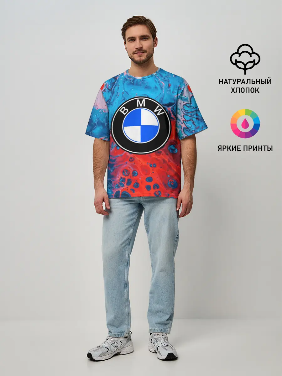 Мужская футболка оверсайз / BMW