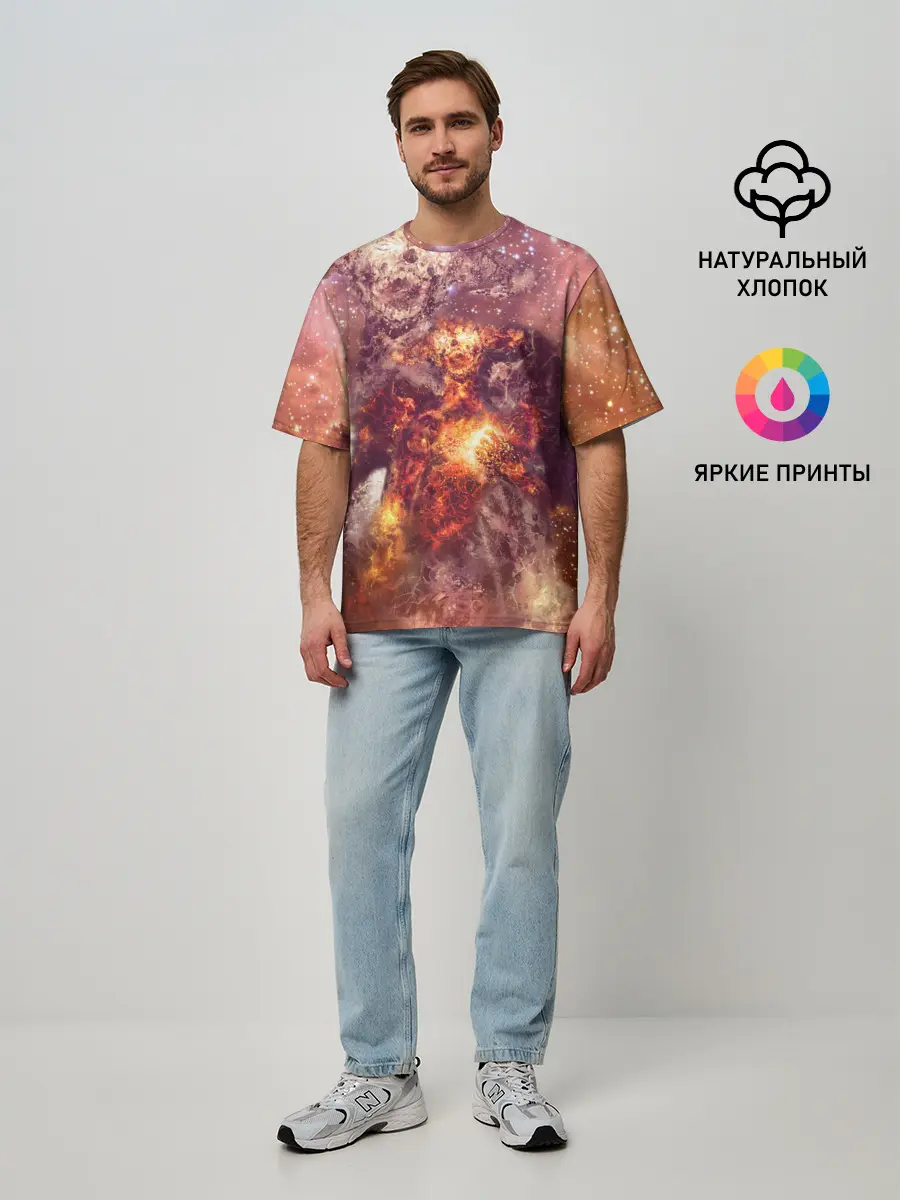 Мужская футболка оверсайз / ДЬЯВОЛ | GALAXY DIABLO