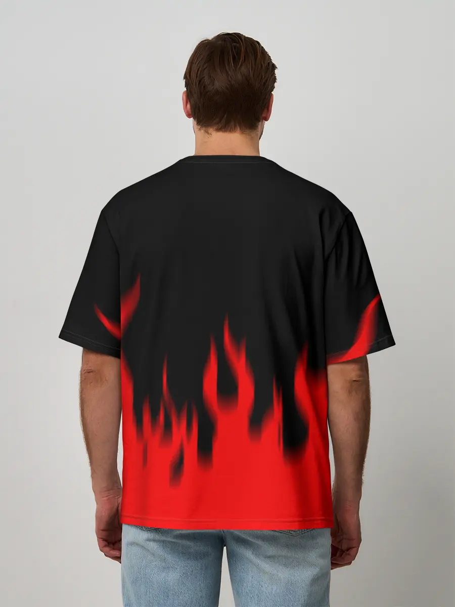 Мужская футболка оверсайз / Берсерк огонь.