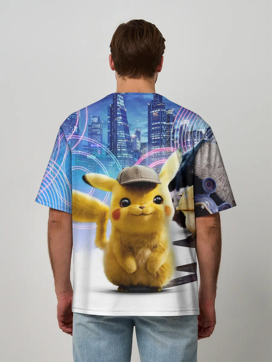 Мужская футболка оверсайз / Детектив Пикачу