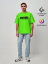 Мужская футболка оверсайз / Гранж зеленый