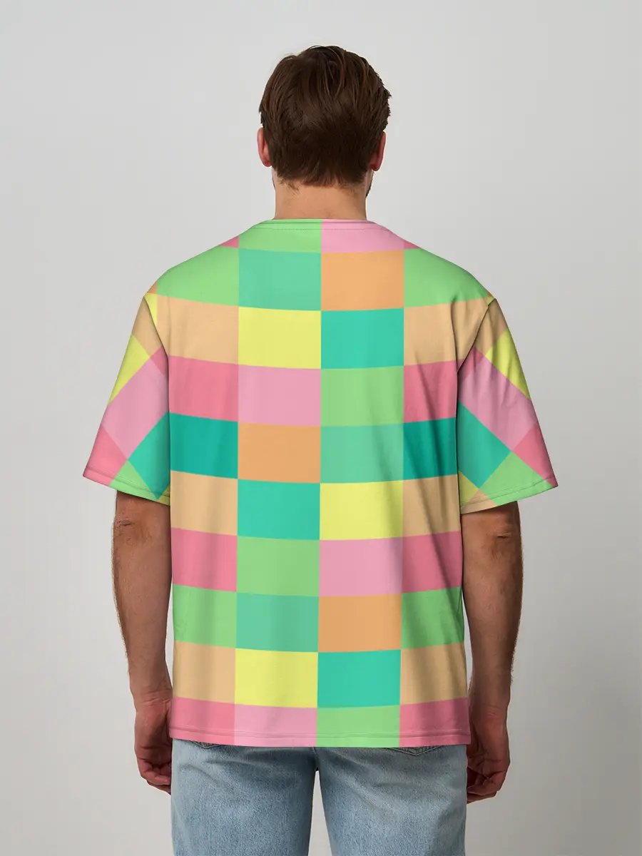 Мужская футболка оверсайз / Кубик Рубика