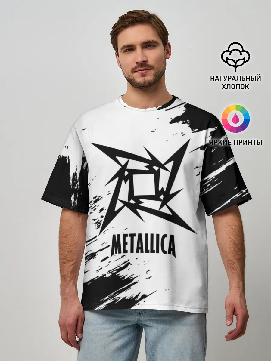 Мужская футболка оверсайз / METALLICA / МЕТАЛЛИКА