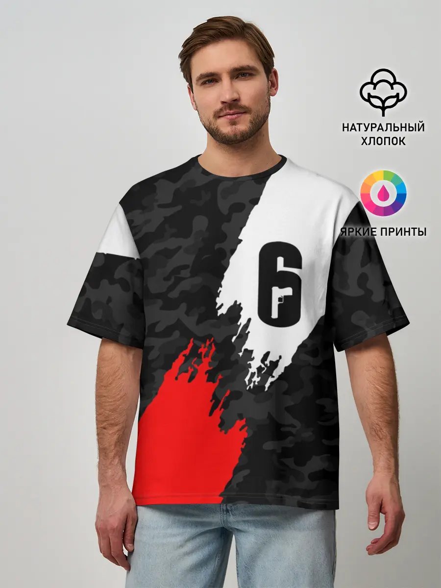 Мужская футболка оверсайз / RAINBOW SIX SIEGE