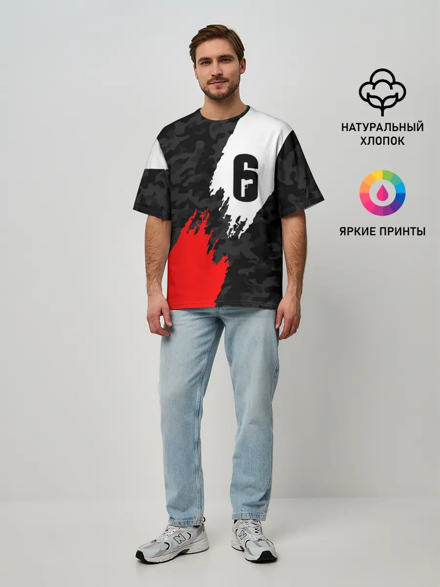Мужская футболка оверсайз / RAINBOW SIX SIEGE