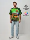 Мужская футболка оверсайз / Тропическая лягушка
