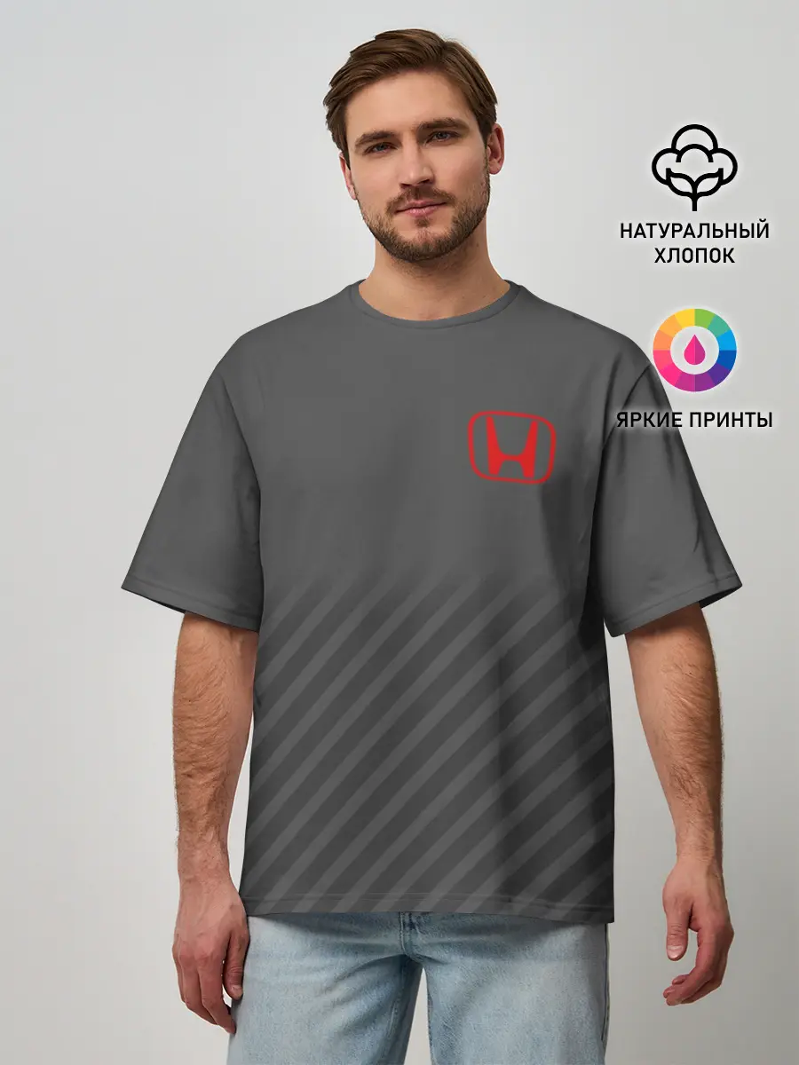 Мужская футболка оверсайз / HONDA SPORT