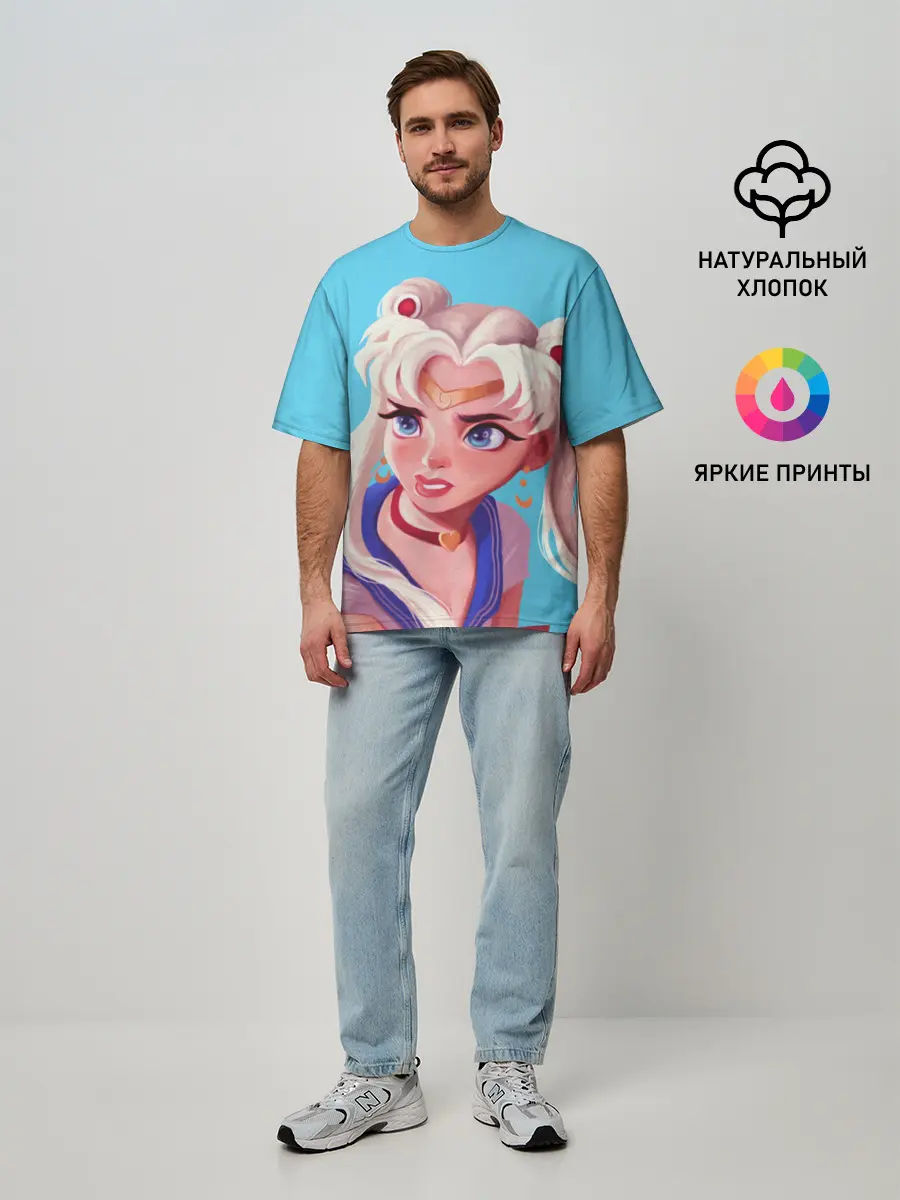 Мужская футболка оверсайз / Sailor Moon | Сейлор Мун