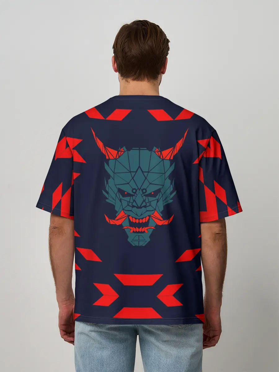 Мужская футболка оверсайз / демон они