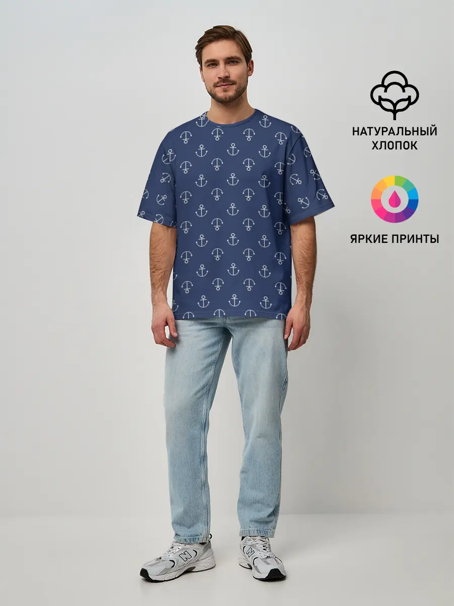 Мужская футболка оверсайз / ВМФ