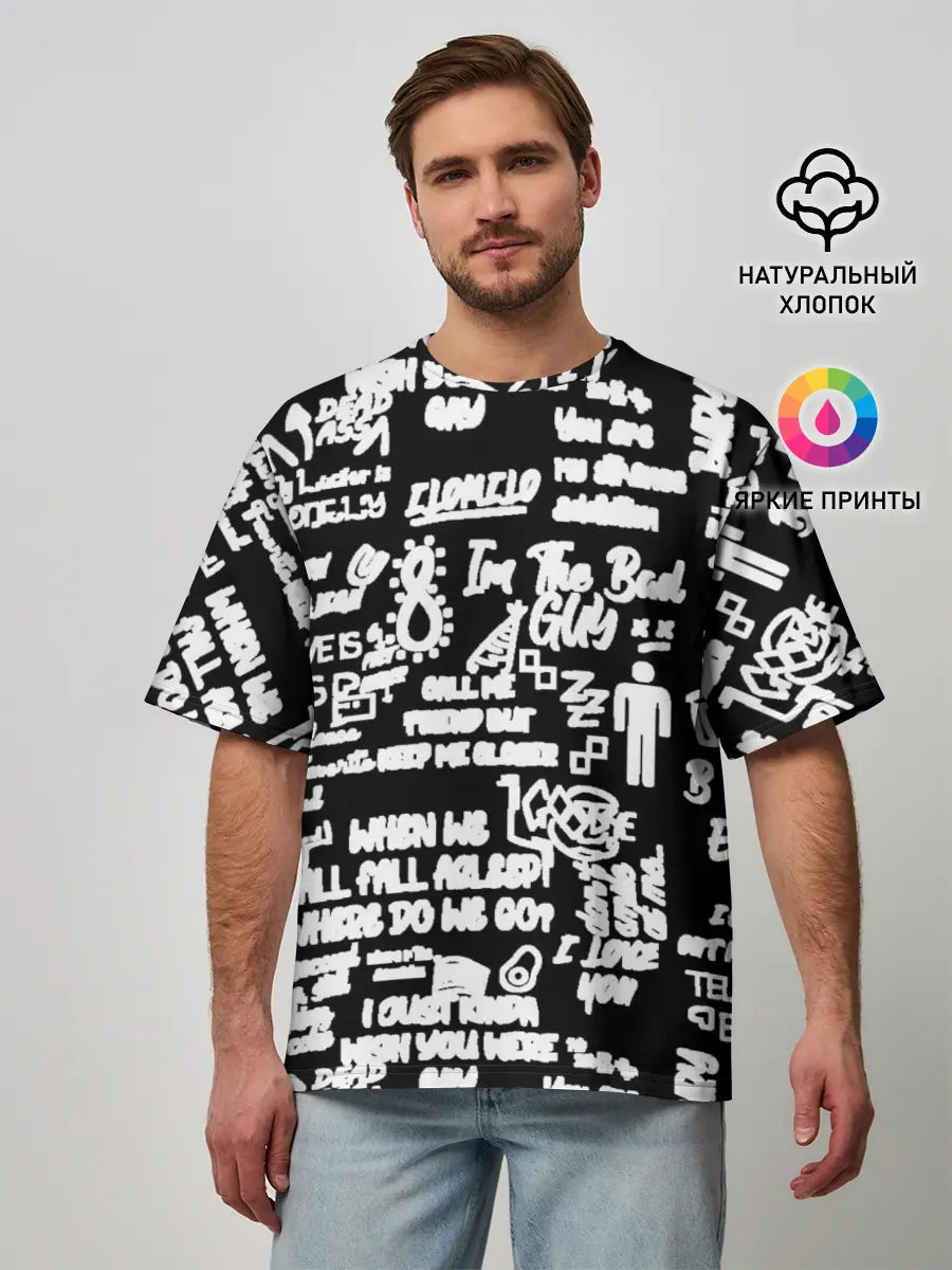 Мужская футболка оверсайз / BILLIE EILISH BLACK