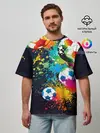 Мужская футболка оверсайз / Футбольные мячи