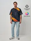 Мужская футболка оверсайз / BLACK ORANGE