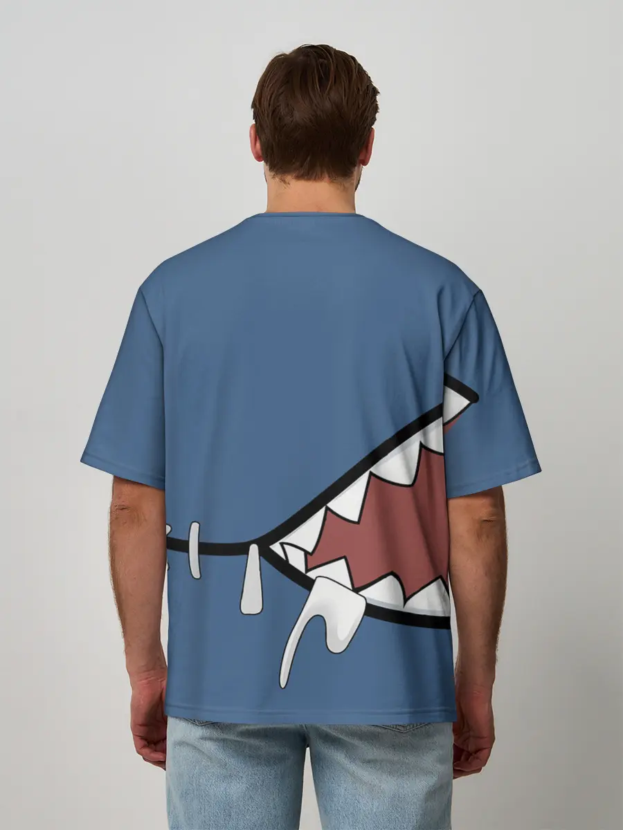 Мужская футболка оверсайз / Акула gawr gura