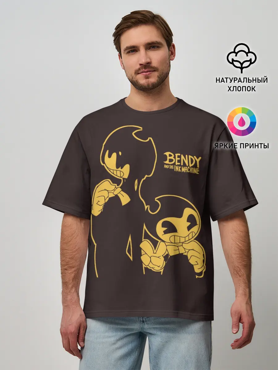 Мужская футболка оверсайз / Bendy and the ink machine