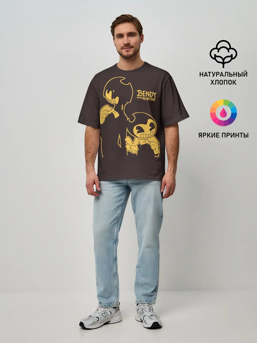 Мужская футболка оверсайз / Bendy and the ink machine