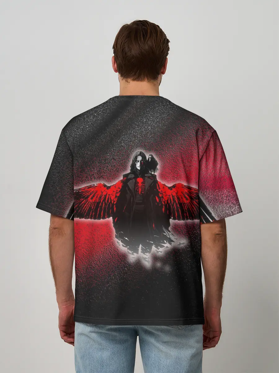 Мужская футболка оверсайз / Ворон