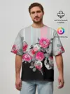 Мужская футболка оверсайз / Розы