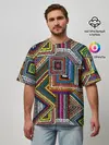 Мужская футболка оверсайз / Этнический орнамент