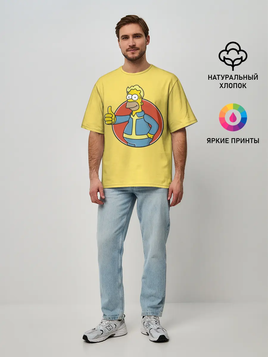 Мужская футболка оверсайз / Homer Fallout