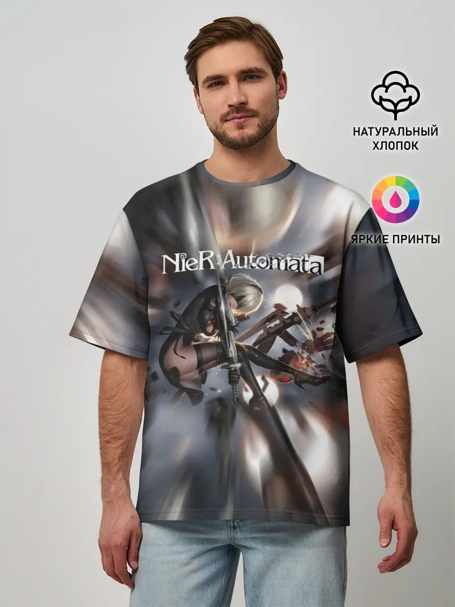 Мужская футболка оверсайз / YoRHa | Nier Automata